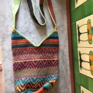 Multicolor Woven Material Crossbody